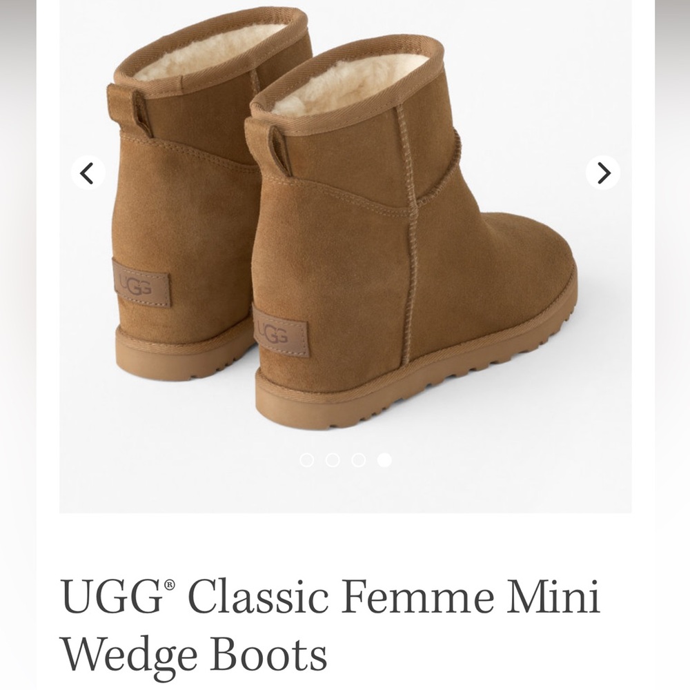 UGG Tan Suede femme Wedge mini Boots